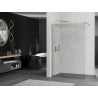 Mexen Kioto paroi de douche Walk-in 130 x 200 cm, transparent 8 mm, or brossé - 800-130-101-55-00