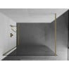 Mexen Kioto paroi de douche Walk-in 130 x 200 cm, transparent 8 mm, or brossé - 800-130-101-55-00