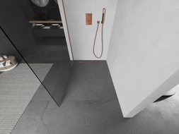 Mexen Kioto paroi de douche Walk-in 130 x 200 cm, transparent 8 mm, laiton brossé - 800-130-101-65-00