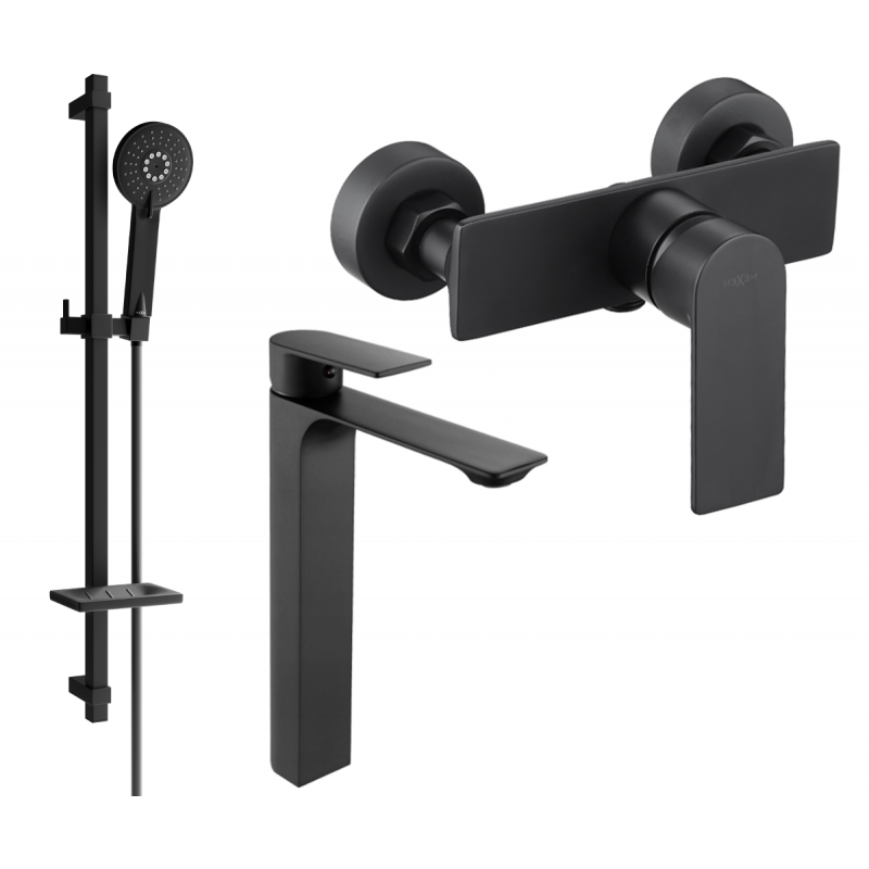 Mexen Alexa Ensemble de douche DQ40, noir - 71214DQ40-70