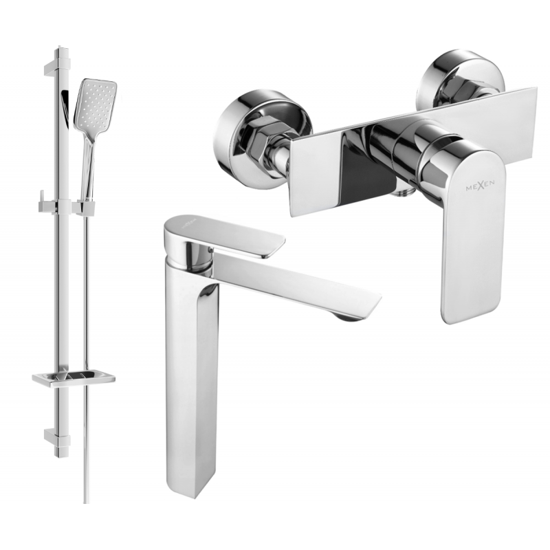 Mexen Alexa DQ62 ensemble de douche, chromé - 71214DQ62-00