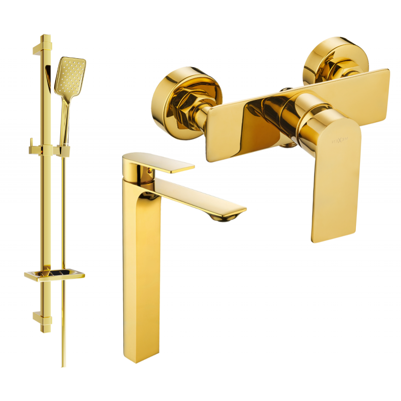 Mexen Alexa DQ62 ensemble de douche, doré - 71214DQ62-50