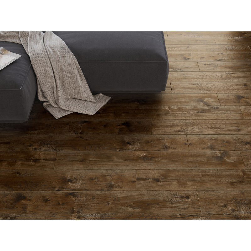 Mexen Mount Vernon panneaux vinyles 1240 x 182 mm SPC 6,5 mm, sous-couche IXPE 1,5 mm, 4 V-Fuge, Noyer