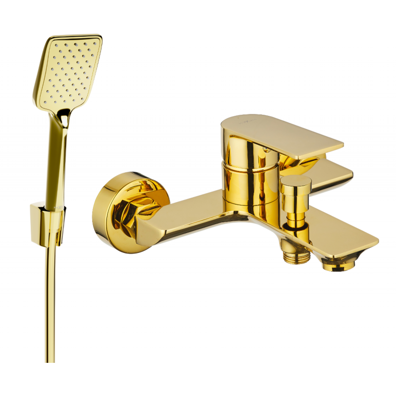 Mexen Alexa R62 robinet de baignoire avec ensemble de douche, doré - 7123R62-50