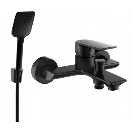 Mexen Alexa R62 robinet de bain avec ensemble de douche, noir - 7123R62-70