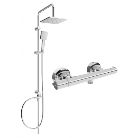 Mexen Tord ensemble de douche apparent avec pomme de douche et mitigeur thermostatique Slim, chromé - 77105200-00