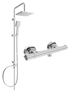 Mexen Slim Tord ensemble de douche apparent avec pomme de douche et mitigeur thermostatique, chrome - 77105200-00