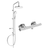 Set de douche extérieur Mexen Erik avec pomme de douche et robinet thermostatique Slim, chrome - 77105205-00