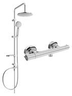 Mexen Carl ensemble de douche apparent avec douche de tête et robinet thermostatique Slim, chromé - 77105240-00