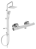 Ensemble de douche apparent Mexen Sven avec pomme de douche et mitigeur thermostatique Slim, chrome - 77105262-00