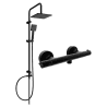 Mexen Tord ensemble de douche mural avec douche de tête et robinet thermostatique Slim, noir - 77105200-70
