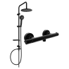Mexen Slim Carl ensemble de douche apparent avec pomme haute et mitigeur thermostatique, noir - 77105240-70
