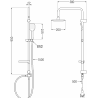 Mexen Slim Sven ensemble de douche mural avec pommeau de douche et robinet thermostatique, noir - 77105262-70