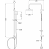Mexen Kai Tord ensemble de douche en saillie avec pomme de douche et robinet de douche thermostatique, chrome - 77100200-00