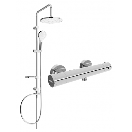 Mexen Erik ensemble de douche apparent avec pommeau de douche et robinet thermostatique Kai, chromé - 77100205-00