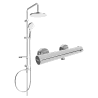 Mexen Kai Erik ensemble de douche à montage apparent avec pomme de douche et mitigeur thermostatique, chromé - 77100205-00