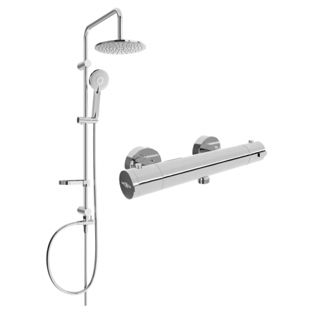 Mexen Carl ensemble de douche extérieur avec pomme de douche et robinet de douche thermostatique Kai, chrome - 77100240-00