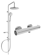 Mexen Kai Carl ensemble de douche en saillie avec douche de tête et robinet de douche thermostatique, chromé - 77100240-00