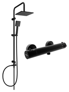 Mexen Kai Tord ensemble de douche en saillie avec douche de tête et robinet de douche thermostatique, noir - 77100200-70