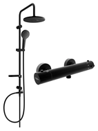 Mexen Kai Erik ensemble de douche mural avec pomme de douche et robinet de douche thermostatique, noir - 77100205-70