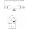 Ensemble de douche apparent Mexen Carl avec pomme de douche et mitigeur thermostatique Kai, noir - 77100240-70