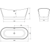 Baignoire autonome Mexen Montana 180 x 80 cm, blanche/noire, trop-plein blanc - 52011808075-20