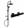 Mexen Sven ensemble de douche apparent avec douche de tête et robinet de douche thermostatique Kai, noir - 77100262-70