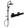 Mexen Sven ensemble de douche apparent avec tête de douche et mitigeur de douche thermostatique Kai, noir - 77100262-70