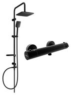 Mexen Kai Sven ensemble de douche apparent avec pomme de douche et mitigeur thermostatique, noir - 77100262-70