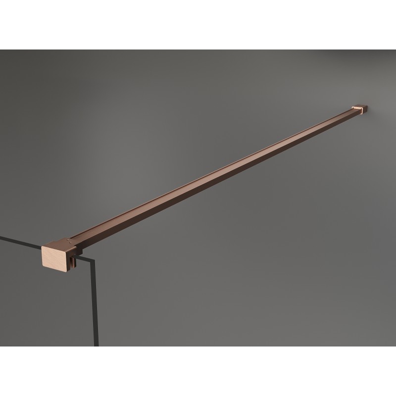 Mexen Kioto paroi de douche Walk-in 145 x 200 cm, transparent 8 mm, cuivre brossé - 800-145-101-65-00