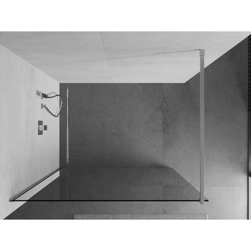 Mexen Kioto paroi de douche Walk-in 105 x 200 cm, transparent 8 mm, nickel brossé - 800-105-101-97-00