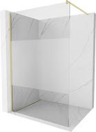 Mexen Kioto paroi de douche Walk-in 80 x 200 cm, transparent/découpé 8 mm, doré brossé - 800-080-101-55-35