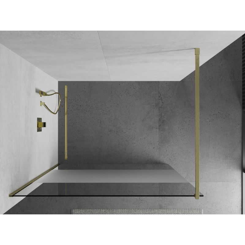 Mexen Kioto paroi de douche Walk-in 90 x 200 cm, transparent/verre dépoli 8 mm, or brossé - 800-090-101-55-35