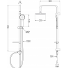 Mexen Carl ensemble de douche en saillie avec pommeau de douche et robinet thermostatique Cube, noir - 77200240-70