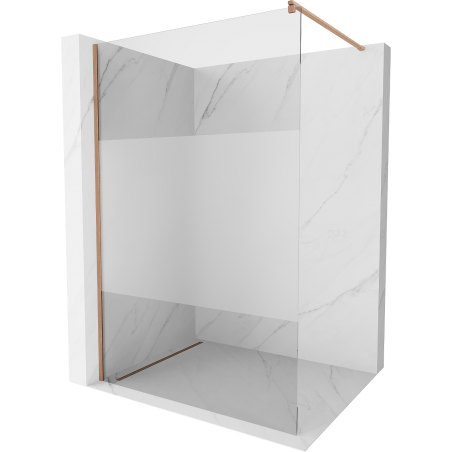 Mexen Kioto paroi de douche Walk-in 80 x 200 cm, transparent/givre 8 mm, cuivre brossé - 800-080-101-65-35