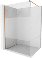Mexen Kioto paroi de douche Walk-in 130 x 200 cm, transparent/givre 8 mm, cuivre brossé - 800-130-101-65-35