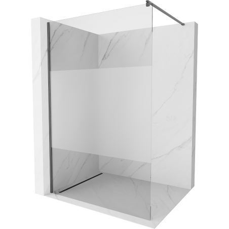 Mexen Kioto paroi de douche Walk-in 80 x 200 cm, transparent/satiné 8 mm, gris foncé brossé - 800-080-101-66-35