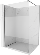Mexen Kioto paroi de douche Walk-in 90 x 200 cm, transparent/opaque 8 mm, gris gun brossé - 800-090-101-66-35