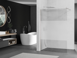 Mexen Kioto paroi de douche Walk-in 90 x 200 cm, transparent/sablé 8 mm, nickel brossé - 800-090-101-97-35