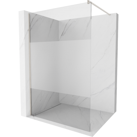 Mexen Kioto paroi de douche Walk-in 120 x 200 cm, transparent/givre 8 mm, nickel brossé - 800-120-101-97-35