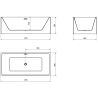 Baignoire autoportante Mexen Nita 170 x 80 cm, blanche, bonde chromée - 52091708000-01