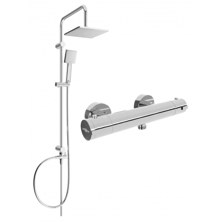 Mexen Tord ensemble de douche extérieur avec pomme de douche et robinet thermostatique Kai, chromé - 77100200-00