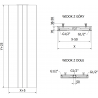 Radiateur à panneaux Mexen Line VS20SL 1400 x 400 mm, connexion inférieure centrale, 712 W, anthracite - W6VS20SL-140-040-66