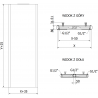 Radiateur à panneaux Mexen Flat VR20S 2000 x 300 mm, raccordement inférieur central, 709 W, noir - W6VR20S-200-030-70