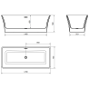 Mexen Tonia baignoire autonome 170 x 75 cm, blanche, trop-plein en or brossé - 52171707500-55