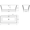 Baignoire autoportante Mexen Tonia 170 x 75 cm, blanche/noire, vidage chromé - 52171707575-01