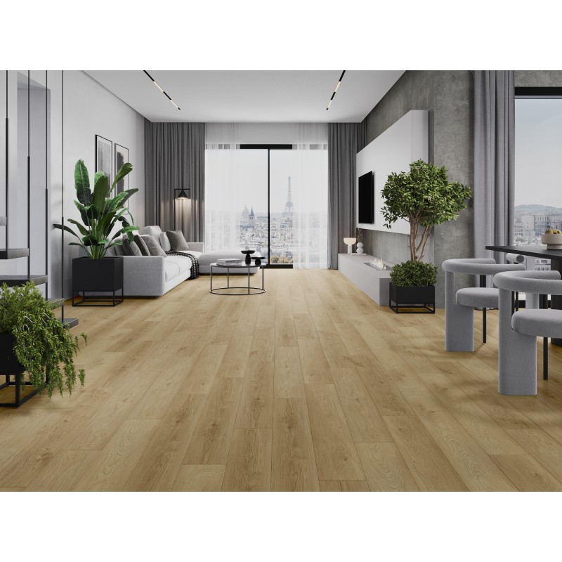 Mexen Anniston panneaux vinyles 1240 x 182 mm SPC 6,5 mm, sous-couche IXPE 1,5 mm, 4 V-joint, Chêne - F1038-1240-182-505-4V1-01