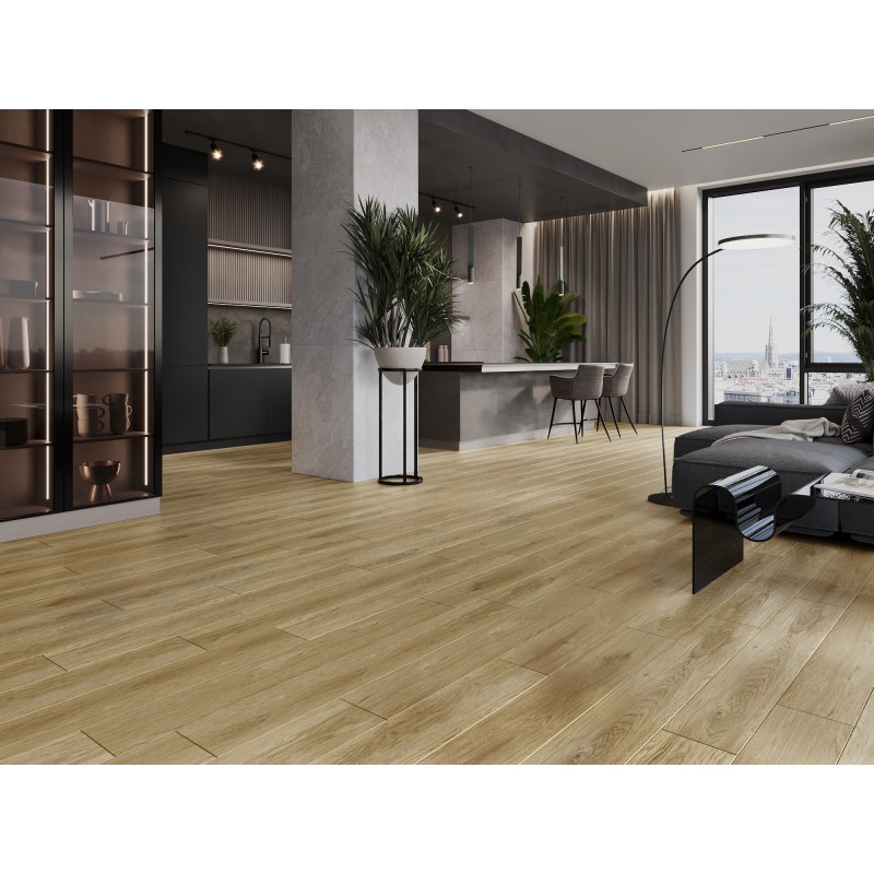 Mexen Manhattan panneaux vinyles 1240 x 182 mm SPC 6,5 mm, sous-couche IXPE 1,5 mm, 4 V-Joint, Chêne
