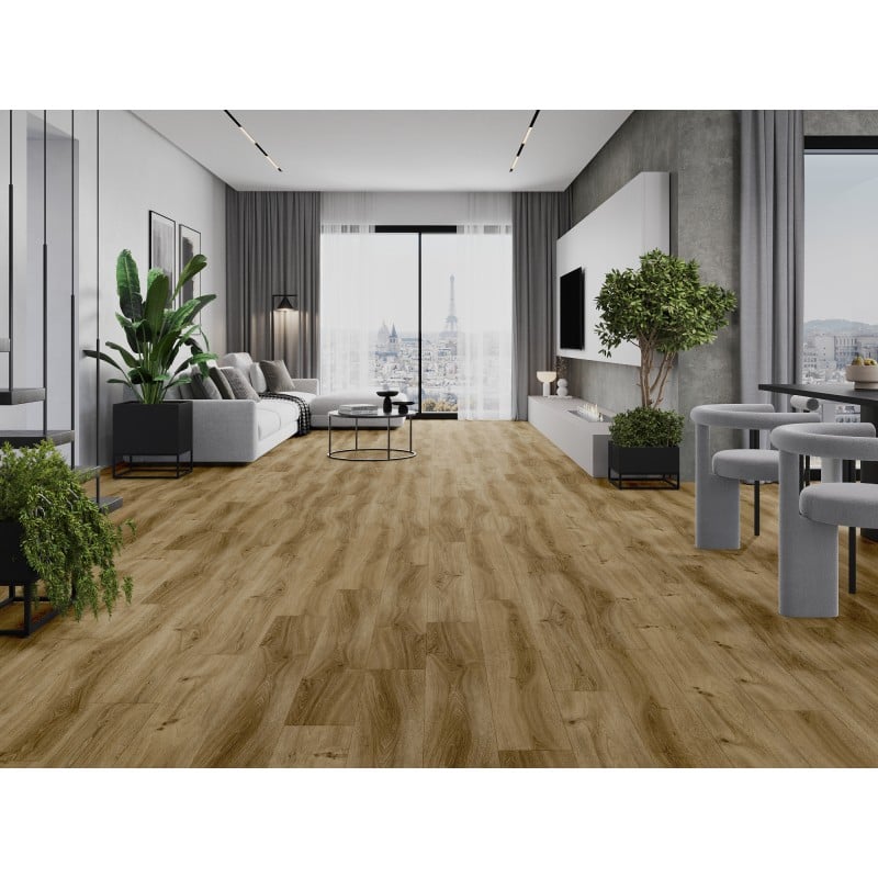 Mexen Amsterdam panneaux vinyles 1240 x 182 mm SPC 6,5 mm, sous-couche IXPE 1,5 mm, 4 V-Fuge, Chêne - F1042-1240-182-505-4V1-01