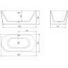 Baignoire Mexen Mia, angle droit, 150 x 75 cm, blanche, siphon blanc - 52691507500P-20